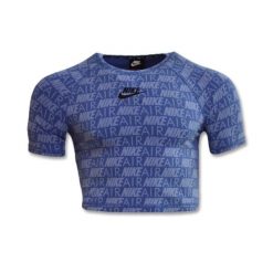 Koszulka Nike Air AOP Top Wmns - AR3445-458. Fioletowe koszulki damskie Nike, bez wzorów, bez kołnierzyka, bez ramiączek. Za 129.95 zł.