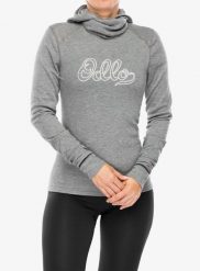 Bluza termoaktywna damska Odlo Active Warm Originals BL Top Facemask LS. Szare bluzy damskie ODLO, na zimę, xs, bez wzorów, z materiału, bez kaptura. Za 258.49 zł.