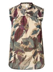 More & More Bluzka w kolorze beżowo-zielonym rozmiar: 34. Brązowe bluzki damskie More & More, bez wzorów, z wiskozy, bez kołnierzyka, bez ramiączek. Za 73.76 zł.