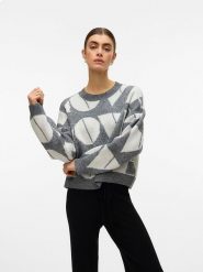 Vero Moda Sweter w kolorze szarym rozmiar: XL. Szare swetry klasyczne damskie Vero Moda, xl, z wełny, bez kołnierzyka. Za 122.38 zł.