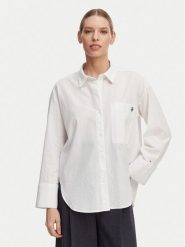 Tommy Hilfiger Koszula UW0UW06428 Biały Oversize. Białe koszule damskie Tommy Hilfiger, l, bez wzorów, z bawełny, bez kołnierzyka, bez ramiączek. Za 329.99 zł.