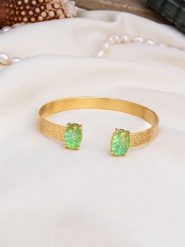 Pierres de Jade Pozłacana bransoletka z cyrkoniami rozmiar: onesize. Zielone bransoletki damskie Pierres de Jade, pozłacane. Za 93.07 zł.