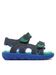 Timberland Sandały Perkins Row 2-Strap TB0A24ZG0281 Szary. Szare sandały chłopięce Timberland, ze skóry, bez zapięcia. Za 199.99 zł.