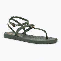 Sandały damskie Ipanema Atena. Zielone sandały damskie Ipanema, bez wzorów, z materiału, bez obcasa, bez zapięcia. Za 149.99 zł.