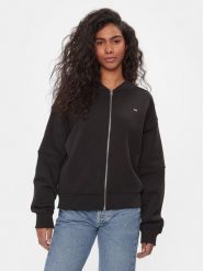 Tommy Jeans Bluza Tjw Zip Thru Bomber DW0DW17957 Czarny Regular Fit. Czarne bluzy damskie Tommy Jeans, m, bez wzorów, z jeansu, bez kaptura. Za 399.99 zł.