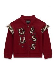 Guess Bluza K6BQ03 K5895 Bordowy Regular Fit. Czerwone bluzy dziewczęce Guess, z aplikacjami, z bawełny, bez ramiączek, bez kaptura. Za 194.99 zł.