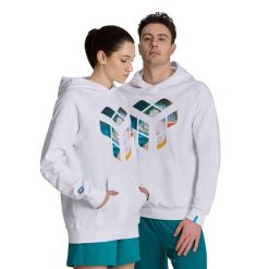 Bluza Arena Planet Water Hooded Sweat z kapturem. Białe bluzy damskie Arena, uniwersalny, bez wzorów, z bawełny, z kapturem. Za 259.99 zł.