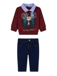 Guess Komplet bluza i spodnie materiałowe N6YG07 K5170 Kolorowy Regular Fit. Spodnie niemowlęce Guess, z aplikacjami, z jeansu. Za 284.99 zł.