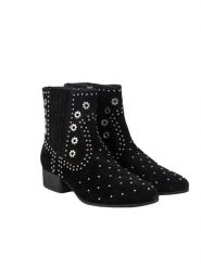 Geox Botki "D Peython L" | D94ECA 00023 | Kobieta | Czarny. Czarne botki damskie Geox, z materiału, bez obcasa, bez zapięcia. W wyprzedaży za 369.00 zł.