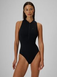 4F Kostium kąpielowy jednoczęściowy damski - czarny XL. Czarne szorty damskie 4F, bez wzorów, z dresówki. Za 159.99 zł.