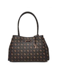 Guess Torebka Carrie Logo HWGP98 98220 Brązowy. Brązowe shopper bag Guess, ze skóry, bez dodatków. Za 719.99 zł.
