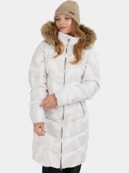 Płaszcz Zimowy Damski Fundango Puppis. Czarne płaszcze damskie FUNDANGO, na zimę, s, bez wzorów, z futra, bez kaptura. Za 499.00 zł.