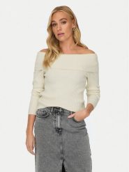 ONLY Sweter Katia 15311830 Écru Regular Fit. Swetry klasyczne damskie Only, m, z syntetyku, bez kołnierzyka. Za 79.99 zł.