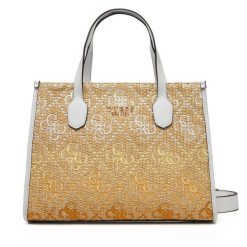 Torebka Guess. Białe kuferki damskie Guess, z aplikacjami, bez dodatków. Za 359.99 zł.