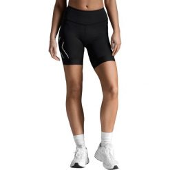 Spodenki triathlonowe damskie 2XU Core Tri 6". Czarne spodenki sportowe damskie 2XU, na lato, m, bez wzorów, z elastanu, z podwyższonym stanem, rowerowe. Za 289.99 zł.