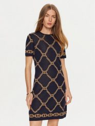 TWINSET Sukienka dzianinowa 241TP3523 Granatowy Regular Fit. Niebieskie sukienki damskie Twinset, bez wzorów, z dzianiny, bez ramiączek. Za 1,059.00 zł.