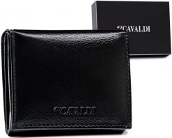 Portfel skórzany Cavaldi RD-AN01-GCL czarny. Czarne portfele damskie 4U Cavaldi, bez wzorów. Za 54.00 zł.