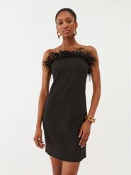Patrizia Pepe Sukienka koktajlowa 8A1227/A6F5-K103 Czarny Slim Fit. Czarne sukienki damskie Patrizia Pepe, bez wzorów, z syntetyku, wizytowe, bez ramiączek. Za 1,749.00 zł.