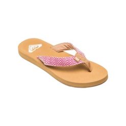 Klapki plażowe dla Kobiety PORTO Czerwony. Czerwone klapki damskie Roxy, bez wzorów, z poliesteru, bez obcasa, bez zapięcia. Za 99.99 zł.