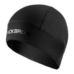Czapka termiczna z poliestru i spandexu do jazdy na rowerze i narciarstwa. Czarne czapki damskie ROCKBROS, na zimę, bez wzorów, z dzianiny. Za 71.60 zł.
