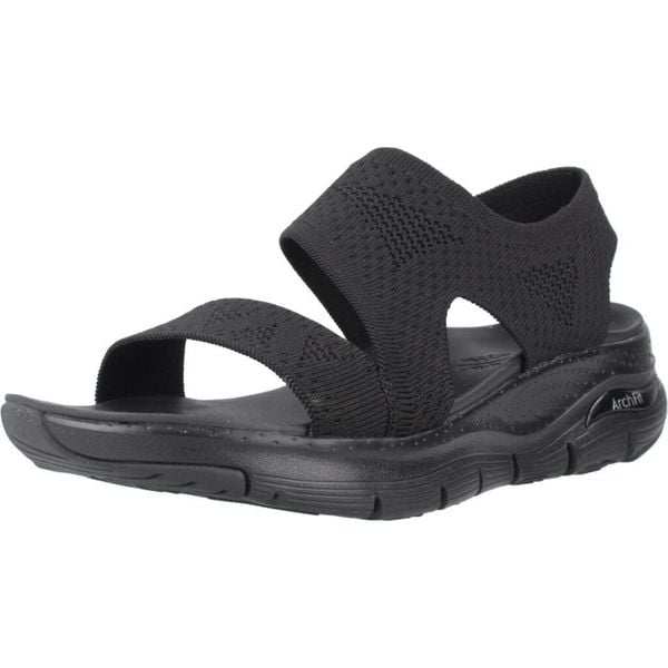 Sandały SKECHERS ARCH FIT Czarny. Czarne sandały damskie Skechers, bez wzorów, z tkaniny, bez obcasa, bez zapięcia. Za 269.99 zł.