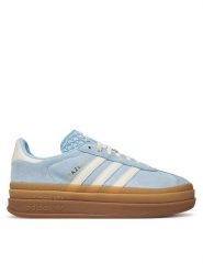 Adidas Sneakersy Gazelle Bold JQ7776 Niebieski. Niebieskie obuwie sportowe damskie Adidas, ze skóry, bez zapięcia. Za 409.99 zł.