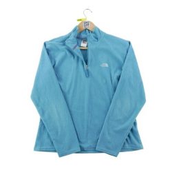 Second life - Bluza polarowa damska TKA 100 1/4 Zip - Stan dobry. Niebieskie bluzy damskie The North Face, l, bez wzorów, z dresówki, bez kaptura. Za 122.16 zł.