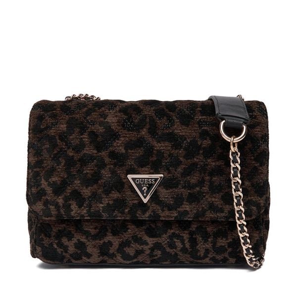 Torebka Guess. Brązowe torebki wieczorowe damskie Guess, z aplikacjami, bez dodatków. Za 379.99 zł.