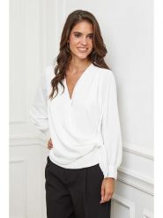 L'armoire de Suzette Bluzka w kolorze białym rozmiar: 38/40. Białe bluzki damskie L'armoire de Suzette, l, bez wzorów, klasyczne, bez kołnierzyka, bez ramiączek. Za 86.78 zł.