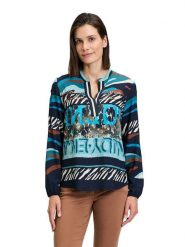 Betty Barclay Bluzka w kolorze granatowo-miętowo-brązowym rozmiar: 40. Niebieskie bluzki damskie Betty Barclay, bez wzorów, z wiskozy, bez kołnierzyka, bez ramiączek. Za 104.89 zł.