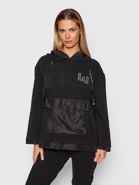 Liu Jo Sport Bluza TF1067 F0843 Czarny Regular Fit. Czarne bluzy damskie Liu Jo Sport, s, bez wzorów, z bawełny, bez kaptura. Za 489.99 zł.