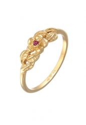 Elli Damski kwiat z syntetycznym rubinem w pozłacanym srebrze próby 925 Sterling Silver Pierścionki 1 ct. Szare pierścionki damskie Elli, z rubinem, pozłacane. Za 198.99 zł.