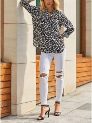 Milan Kiss Bluzka w kolorze czarno-białym rozmiar: S. Białe bluzki damskie Milan Kiss, s, bez wzorów, z wiskozy, bez kołnierzyka, bez ramiączek. Za 113.99 zł.