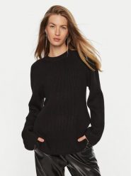 MICHAEL Michael Kors Sweter MF460YPF2G Czarny Relaxed Fit. Czarne swetry klasyczne damskie MICHAEL Michael Kors, s, z wełny, bez kołnierzyka. Za 1,539.00 zł.