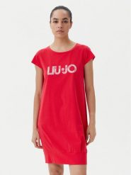 Liu Jo Beachwear Sukienka codzienna VA5194 JS003 Czerwony Regular Fit. Czerwone sukienki damskie Liu Jo Beachwear, bez wzorów, z bawełny, bez ramiączek. Za 319.99 zł.