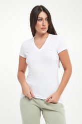 T-shirt damski z logo ARMANI EXCHANGE. T-shirty damskie Armani Exchange, s, bez wzorów, bez kołnierzyka. Za 239.00 zł.