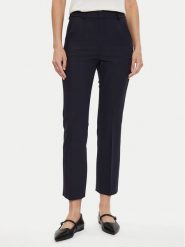 Weekend Max Mara Spodnie damskie Freda 2425136031 Granatowy Regular Fit. Niebieskie spodnie materiałowe damskie Weekend Max Mara, bez wzorów, z materiału. Za 559.99 zł.
