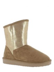 ISLAND BOOT Botki zimowe w kolorze jasnobrązowym rozmiar: 38. Brązowe botki damskie Island Boot, na zimę, z materiału, bez obcasa, na platformie, bez zapięcia. Za 130.99 zł.