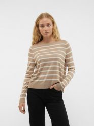 Vero Moda Sweter w kolorze beżowym rozmiar: XS. Brązowe swetry klasyczne damskie Vero Moda, xs, bez kołnierzyka. Za 39.49 zł.