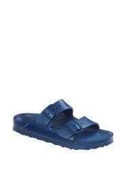 Birkenstock Klapki "Arizona" w kolorze granatowym rozmiar: 41. Niebieskie klapki damskie Birkenstock, bez wzorów, z otwartym noskiem, bez obcasa, bez zapięcia. Za 135.81 zł.