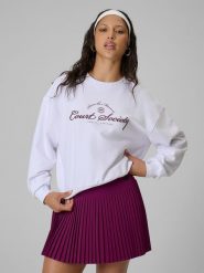 4F Bluza dresowa loose bez kaptura damska - biała M. Białe bluzy damskie 4F, l, bez wzorów, z dresówki, bez kaptura. Za 149.99 zł.