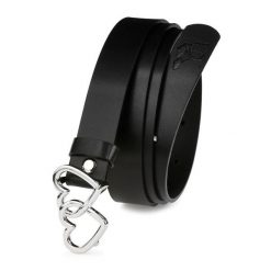 Beltimore skórzany pasek damski klamra serca D55 : Kolory - czarny, Rozmiar pasków - r.85-100 cm. Czarne paski damskie bez wzorów. Za 52.79 zł.