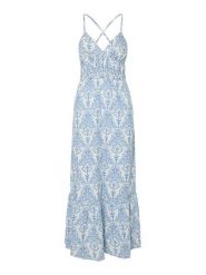 YAS Sukienka letnia Cinni 26036881 Błękitny Regular Fit. Niebieskie sukienki damskie YAS, bez wzorów, z bawełny, bez ramiączek. Za 279.99 zł.