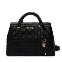 Torebka Guess. Czarne kuferki damskie Guess, z aplikacjami, bez dodatków. Za 799.99 zł.