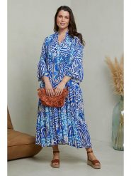Curvy Lady Sukienka w kolorze niebieskim rozmiar: 40/42. Niebieskie sukienki damskie Curvy Lady, bez wzorów, z bawełny, klasyczne, bez ramiączek. Za 180.06 zł.