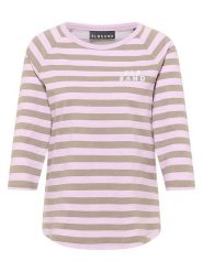 ELBSAND Koszulka "Celin" w kolorze szarobrązowo-jasnoróżowym rozmiar: XL. Brązowe bluzki damskie ELBSAND, xl, bez wzorów, bez kołnierzyka, bez ramiączek. Za 113.36 zł.