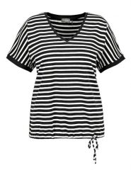 SAMOON Koszulka w kolorze czarno-białym rozmiar: 48. Białe koszulki damskie Samoon, bez wzorów, bez kołnierzyka, bez ramiączek. Za 65.85 zł.