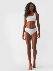 4F Bielizna figi (2-pack) damskie - białe S. Biała figi 4F, bez wzorów, z bawełny. W wyprzedaży za 39.99 zł.