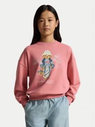 Polo Ralph Lauren Bluza 313A11783002 Różowy Regular Fit. Czerwone bluzy dziewczęce Polo Ralph Lauren, bez wzorów, z bawełny, bez ramiączek, bez kaptura. Za 549.99 zł.