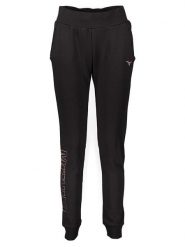 Mizuno Spodnie dresowe "Mizuno" w kolorze czarno-fioletowym rozmiar: L. Czarne spodnie dresowe damskie Mizuno, l, bez wzorów, z dresówki. Za 74.81 zł.